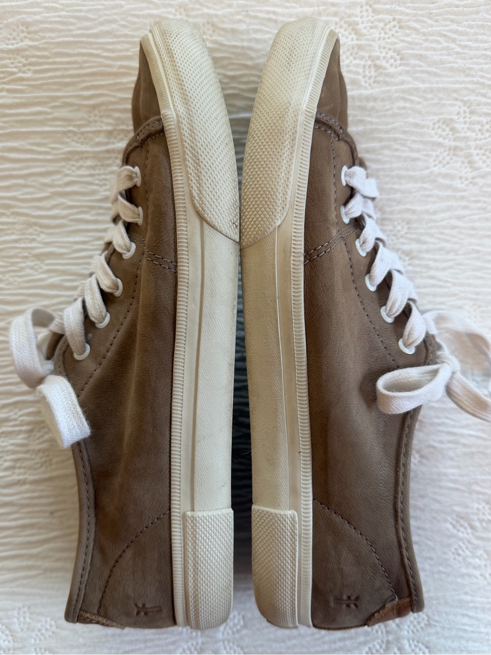 FRYE Sneakers tan brown leather size 9 - Picture 6 of 7
